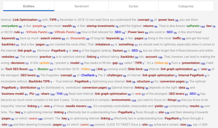 Oogle Natural Language Api
